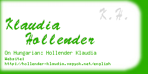 klaudia hollender business card